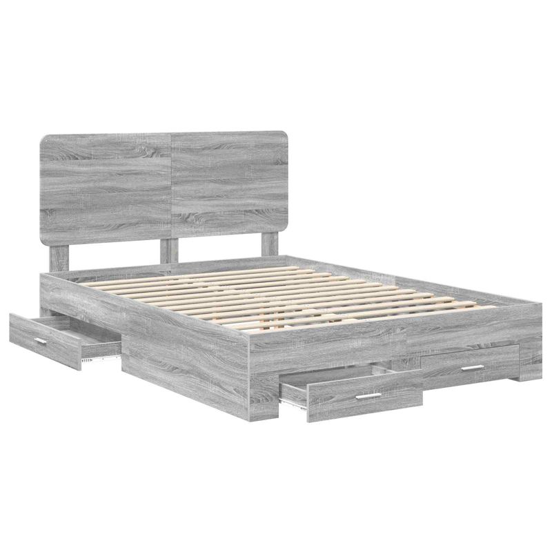 Casa si Gradina - Mobilier - Paturi si accesorii - Paturi - Cadru de pat cu headboard Gri Sonoma 150 x 200 cm Lemn compozit - Infinity.ro