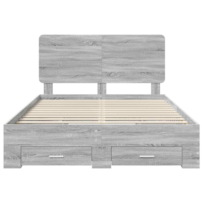 Casa si Gradina - Mobilier - Paturi si accesorii - Paturi - Cadru de pat cu headboard Gri Sonoma 150 x 200 cm Lemn compozit - Infinity.ro