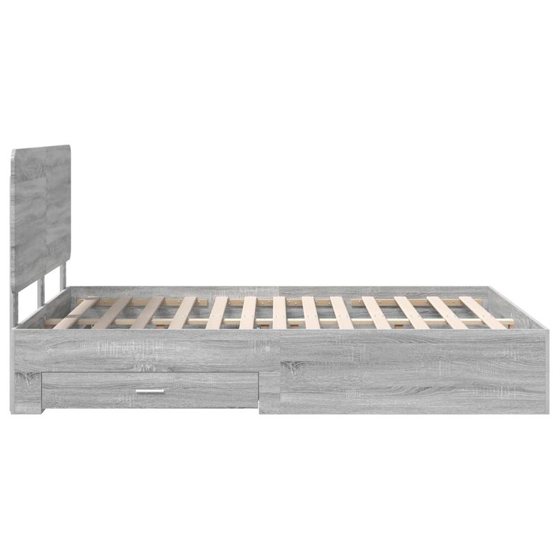 Casa si Gradina - Mobilier - Paturi si accesorii - Paturi - Cadru de pat cu headboard Gri Sonoma 150 x 200 cm Lemn compozit - Infinity.ro