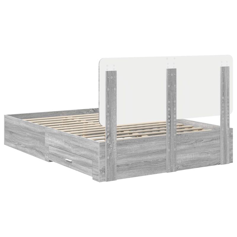 Casa si Gradina - Mobilier - Paturi si accesorii - Paturi - Cadru de pat cu headboard Gri Sonoma 150 x 200 cm Lemn compozit - Infinity.ro