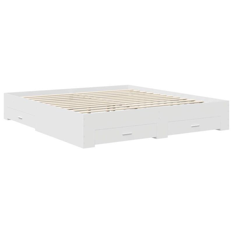 Casa si Gradina - Mobilier - Paturi si accesorii - Paturi - Cadru de pat cu headboard Alb 200 x 200 cm Lemn compozit - Infinity.ro