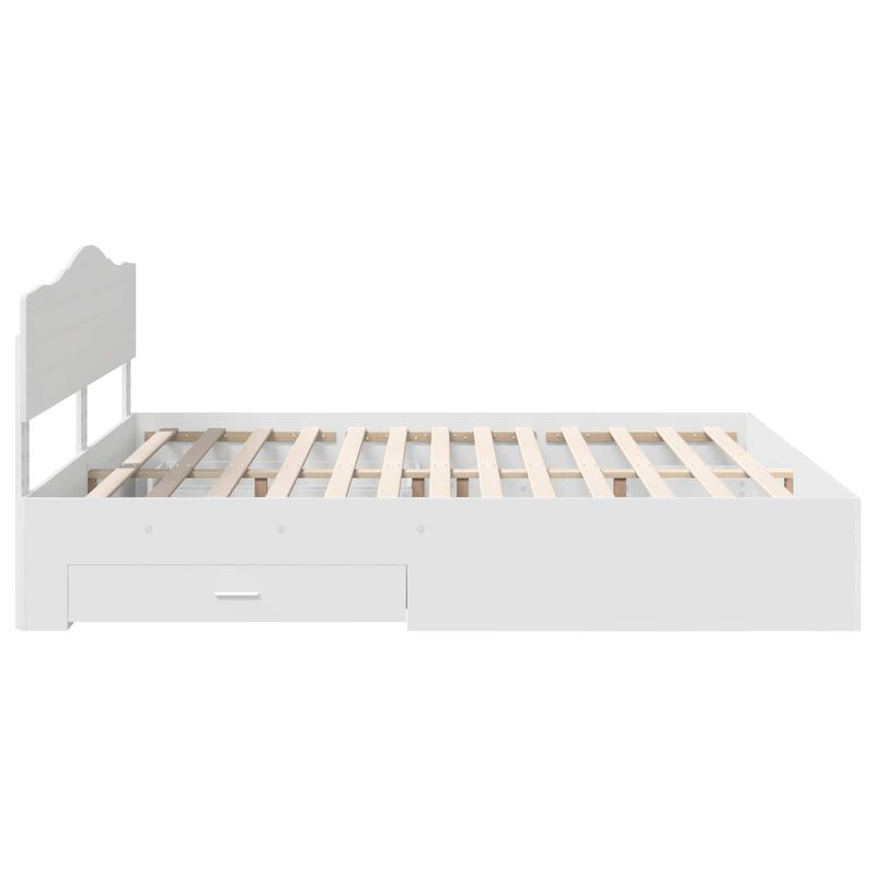 Casa si Gradina - Mobilier - Paturi si accesorii - Paturi - Cadru de pat cu headboard Alb 200 x 200 cm Lemn compozit - Infinity.ro