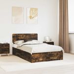 Casa si Gradina - Mobilier - Paturi si accesorii - Paturi - Cadru de pat Stejar fumuriu 120 x 190 cm Lemn compozit - Infinity.ro