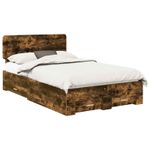 Casa si Gradina - Mobilier - Paturi si accesorii - Paturi - Cadru de pat Stejar fumuriu 120 x 190 cm Lemn compozit - Infinity.ro