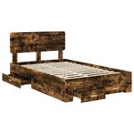 Casa si Gradina - Mobilier - Paturi si accesorii - Paturi - Cadru de pat Stejar fumuriu 120 x 190 cm Lemn compozit - Infinity.ro