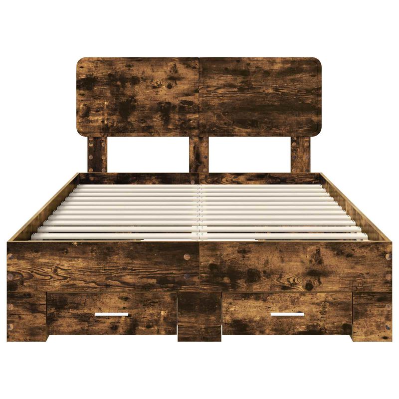 Casa si Gradina - Mobilier - Paturi si accesorii - Paturi - Cadru de pat Stejar fumuriu 120 x 190 cm Lemn compozit - Infinity.ro