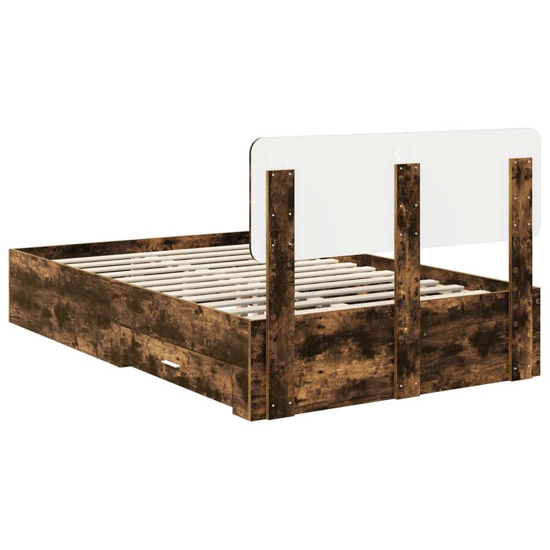 Casa si Gradina - Mobilier - Paturi si accesorii - Paturi - Cadru de pat Stejar fumuriu 120 x 190 cm Lemn compozit - Infinity.ro