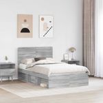 Casa si Gradina - Mobilier - Paturi si accesorii - Paturi - Cadru de pat Gri Sonoma 135 x 190 cm Lemn de pin masiv - Infinity.ro