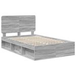 Casa si Gradina - Mobilier - Paturi si accesorii - Paturi - Cadru de pat Gri Sonoma 135 x 190 cm Lemn de pin masiv - Infinity.ro