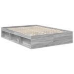 Casa si Gradina - Mobilier - Paturi si accesorii - Paturi - Cadru de pat Gri Sonoma 135 x 190 cm Lemn de pin masiv - Infinity.ro