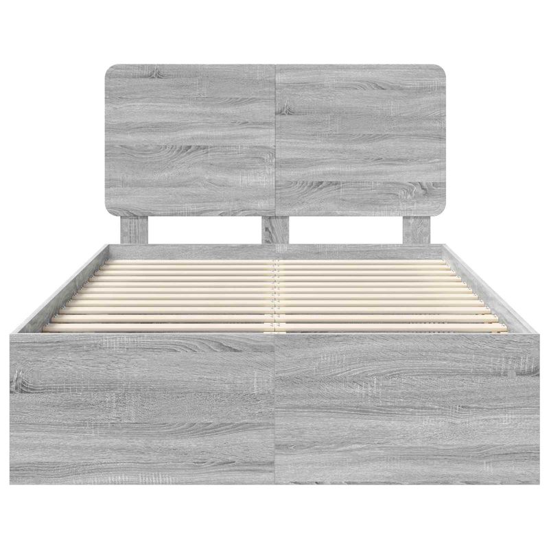 Casa si Gradina - Mobilier - Paturi si accesorii - Paturi - Cadru de pat Gri Sonoma 135 x 190 cm Lemn de pin masiv - Infinity.ro