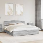 Casa si Gradina - Mobilier - Paturi si accesorii - Paturi - Cadru de pat cu headboard Gri Sonoma 180 x 200 cm Lemn compozit - Infinity.ro