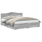 Casa si Gradina - Mobilier - Paturi si accesorii - Paturi - Cadru de pat cu headboard Gri Sonoma 180 x 200 cm Lemn compozit - Infinity.ro