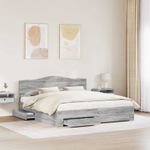 Casa si Gradina - Mobilier - Paturi si accesorii - Paturi - Cadru de pat cu headboard Gri Sonoma 180 x 200 cm Lemn compozit - Infinity.ro
