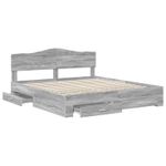 Casa si Gradina - Mobilier - Paturi si accesorii - Paturi - Cadru de pat cu headboard Gri Sonoma 180 x 200 cm Lemn compozit - Infinity.ro
