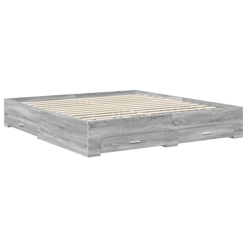Casa si Gradina - Mobilier - Paturi si accesorii - Paturi - Cadru de pat cu headboard Gri Sonoma 180 x 200 cm Lemn compozit - Infinity.ro