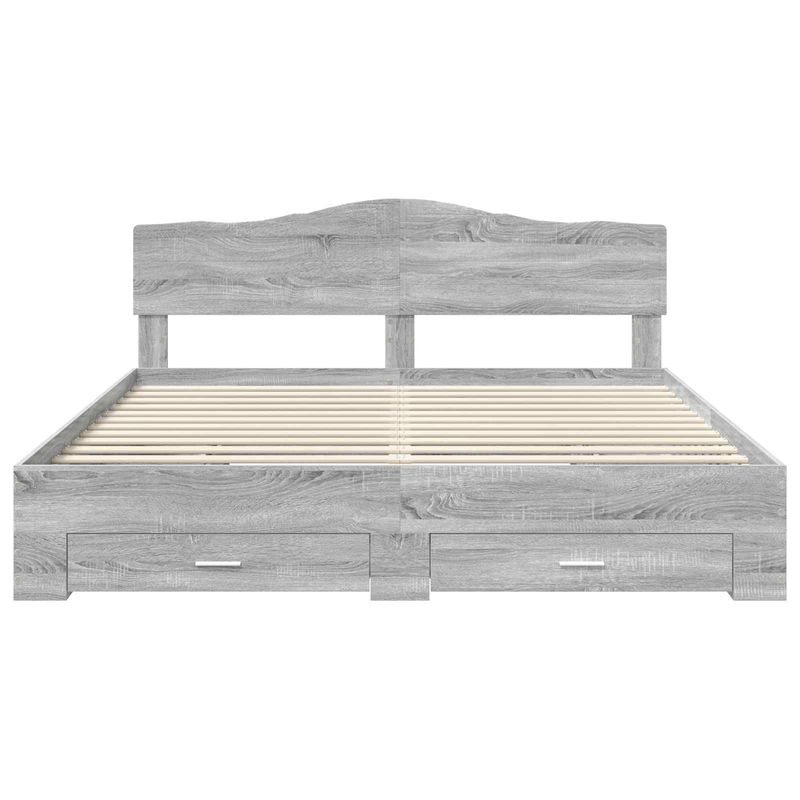 Casa si Gradina - Mobilier - Paturi si accesorii - Paturi - Cadru de pat cu headboard Gri Sonoma 180 x 200 cm Lemn compozit - Infinity.ro