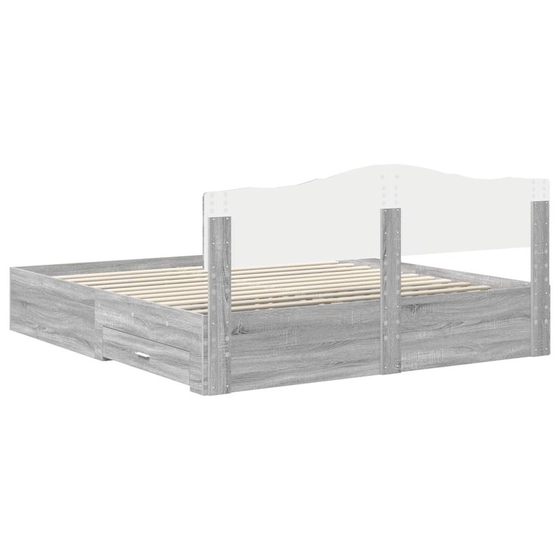 Casa si Gradina - Mobilier - Paturi si accesorii - Paturi - Cadru de pat cu headboard Gri Sonoma 180 x 200 cm Lemn compozit - Infinity.ro