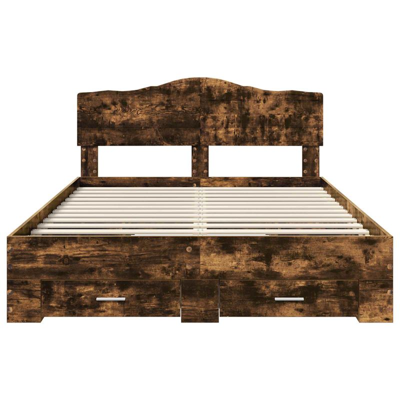 Casa si Gradina - Mobilier - Paturi si accesorii - Paturi - Cadru de pat Stejar fumuriu 150 x 200 cm Lemn compozit - Infinity.ro