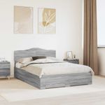 Casa si Gradina - Mobilier - Paturi si accesorii - Paturi - Cadru de pat cu headboard Gri Sonoma 140 x 200 cm Lemn compozit - Infinity.ro