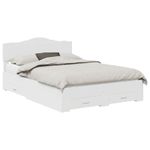 Casa si Gradina - Mobilier - Paturi si accesorii - Paturi - Cadru de pat cu headboard Alb 140 x 190 cm Lemn compozit - Infinity.ro