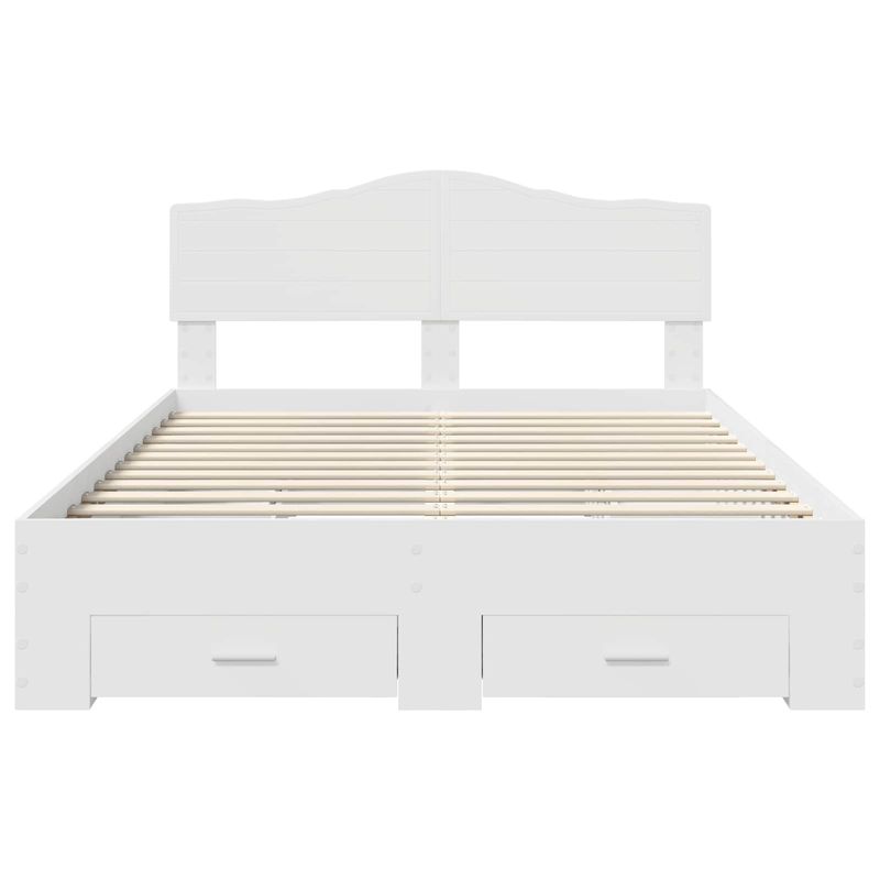 Casa si Gradina - Mobilier - Paturi si accesorii - Paturi - Cadru de pat cu headboard Alb 140 x 190 cm Lemn compozit - Infinity.ro