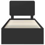 Casa si Gradina - Mobilier - Paturi si accesorii - Paturi - Cadru de pat cu headboard Negru 100 x 200 cm Lemn de pin masiv - Infinity.ro