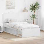 Casa si Gradina - Mobilier - Paturi si accesorii - Paturi - Cadru de pat cu headboard Alb 100 x 200 cm Lemn de pin masiv - Infinity.ro
