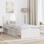 Casa si Gradina - Mobilier - Paturi si accesorii - Paturi - Cadru de pat cu headboard Alb 100 x 200 cm Lemn de pin masiv - Infinity.ro