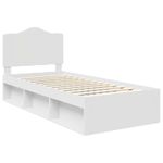 Casa si Gradina - Mobilier - Paturi si accesorii - Paturi - Cadru de pat cu headboard Alb 100 x 200 cm Lemn de pin masiv - Infinity.ro