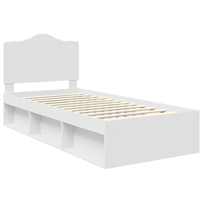 Casa si Gradina - Mobilier - Paturi si accesorii - Paturi - Cadru de pat cu headboard Alb 100 x 200 cm Lemn de pin masiv - Infinity.ro