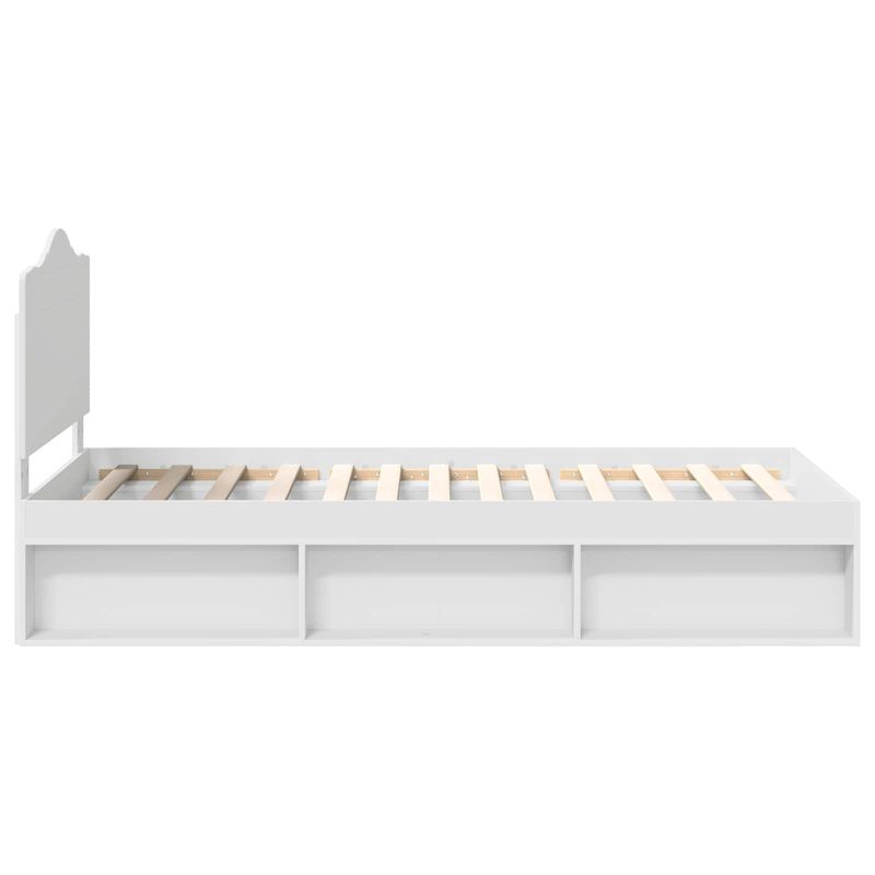 Casa si Gradina - Mobilier - Paturi si accesorii - Paturi - Cadru de pat cu headboard Alb 100 x 200 cm Lemn de pin masiv - Infinity.ro