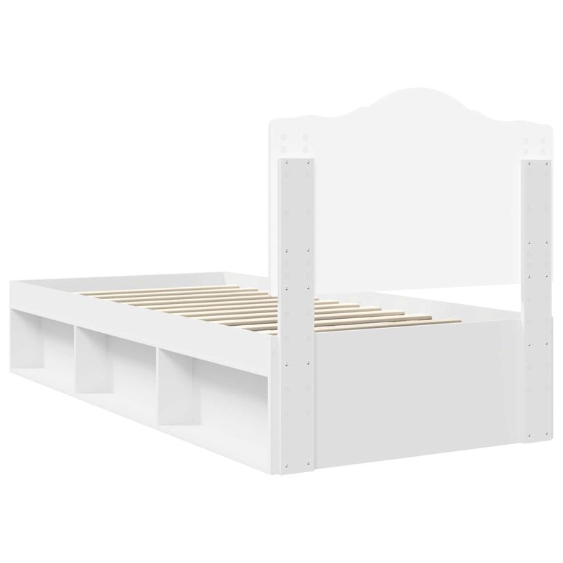 Casa si Gradina - Mobilier - Paturi si accesorii - Paturi - Cadru de pat cu headboard Alb 100 x 200 cm Lemn de pin masiv - Infinity.ro
