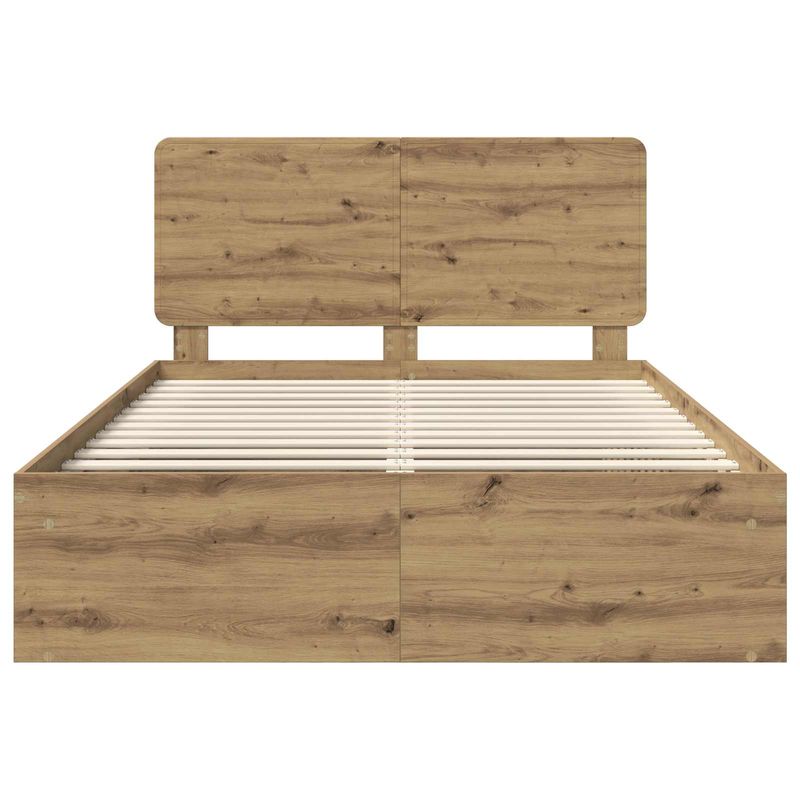 Casa si Gradina - Mobilier - Paturi si accesorii - Paturi - Cadru de pat Stejar artizanal 140 x 190 cm Lemn de pin masiv - Infinity.ro