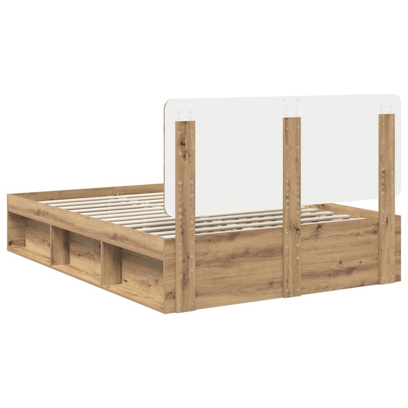Casa si Gradina - Mobilier - Paturi si accesorii - Paturi - Cadru de pat Stejar artizanal 140 x 190 cm Lemn de pin masiv - Infinity.ro