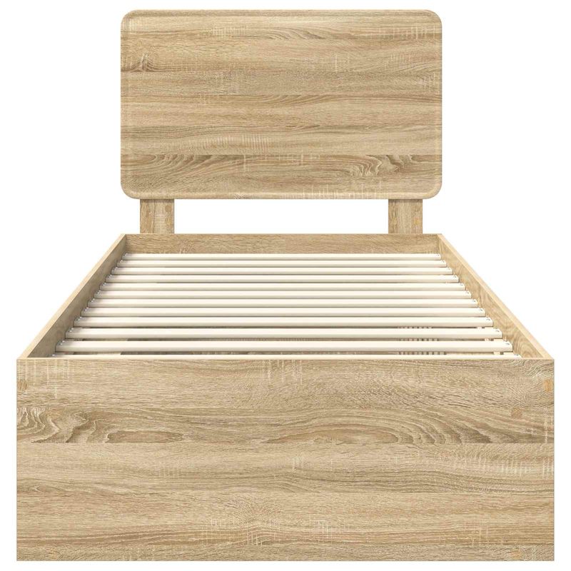 Casa si Gradina - Mobilier - Paturi si accesorii - Paturi - Cadru de pat cu headboard Sonoma 100 x 200 cm Lemn de pin masiv - Infinity.ro