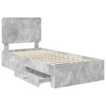 Casa si Gradina - Mobilier - Paturi si accesorii - Paturi - Cadru de pat cu sertar Gri din beton 90 x 200 cm Lemn compozit - Infinity.ro