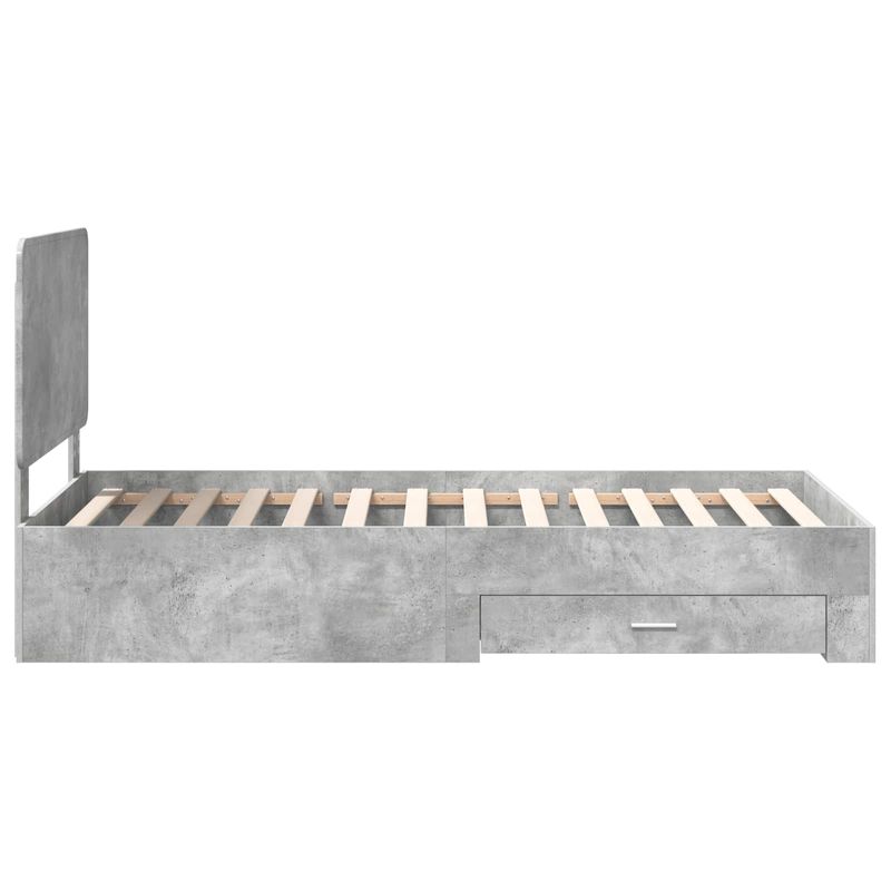 Casa si Gradina - Mobilier - Paturi si accesorii - Paturi - Cadru de pat cu sertar Gri din beton 90 x 200 cm Lemn compozit - Infinity.ro