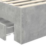 Casa si Gradina - Mobilier - Paturi si accesorii - Paturi - Cadru de pat cu sertar Gri din beton 90 x 200 cm Lemn compozit - Infinity.ro