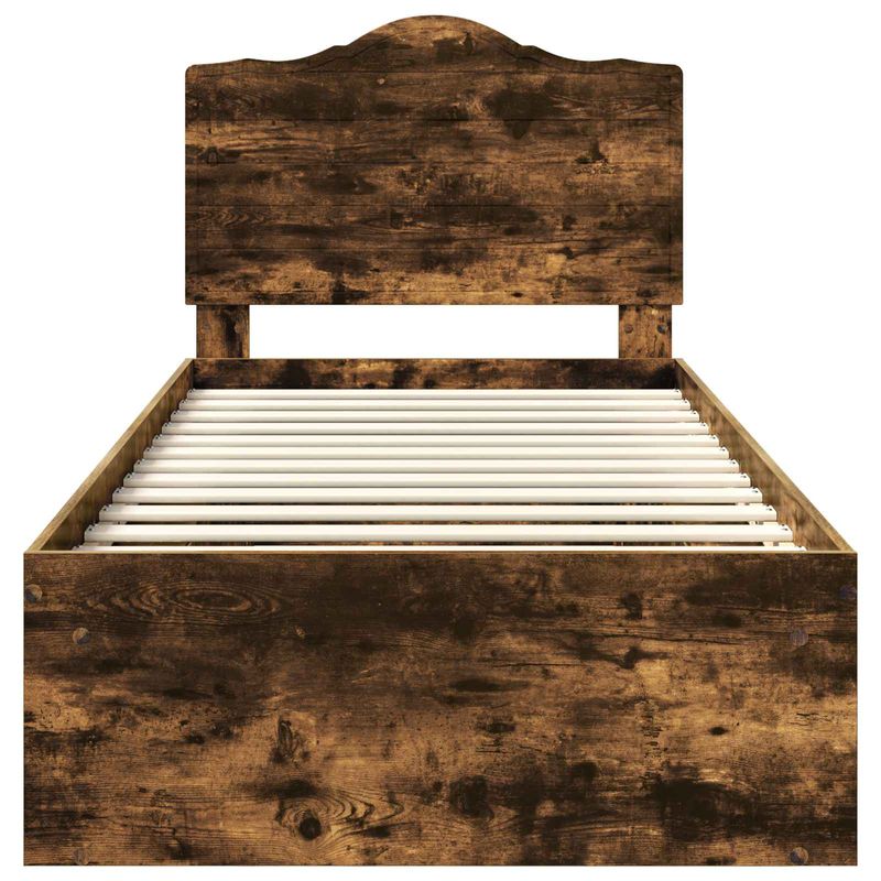 Casa si Gradina - Mobilier - Paturi si accesorii - Paturi - Cadru de pat Stejar fumuriu 90 x 190 cm Lemn de pin masiv - Infinity.ro