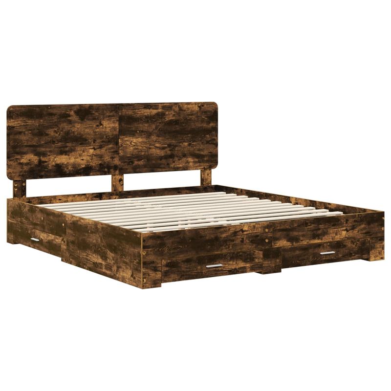 Casa si Gradina - Mobilier - Paturi si accesorii - Paturi - Cadru de pat Stejar fumuriu 180 x 200 cm Lemn compozit - Infinity.ro