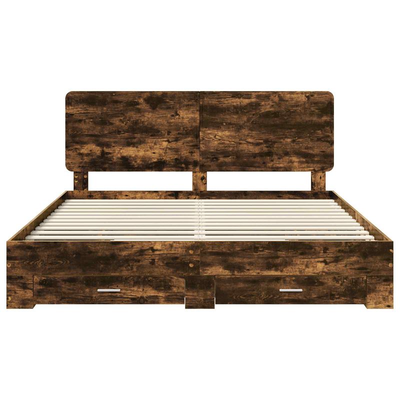 Casa si Gradina - Mobilier - Paturi si accesorii - Paturi - Cadru de pat Stejar fumuriu 180 x 200 cm Lemn compozit - Infinity.ro