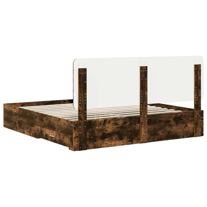Casa si Gradina - Mobilier - Paturi si accesorii - Paturi - Cadru de pat Stejar fumuriu 180 x 200 cm Lemn compozit - Infinity.ro