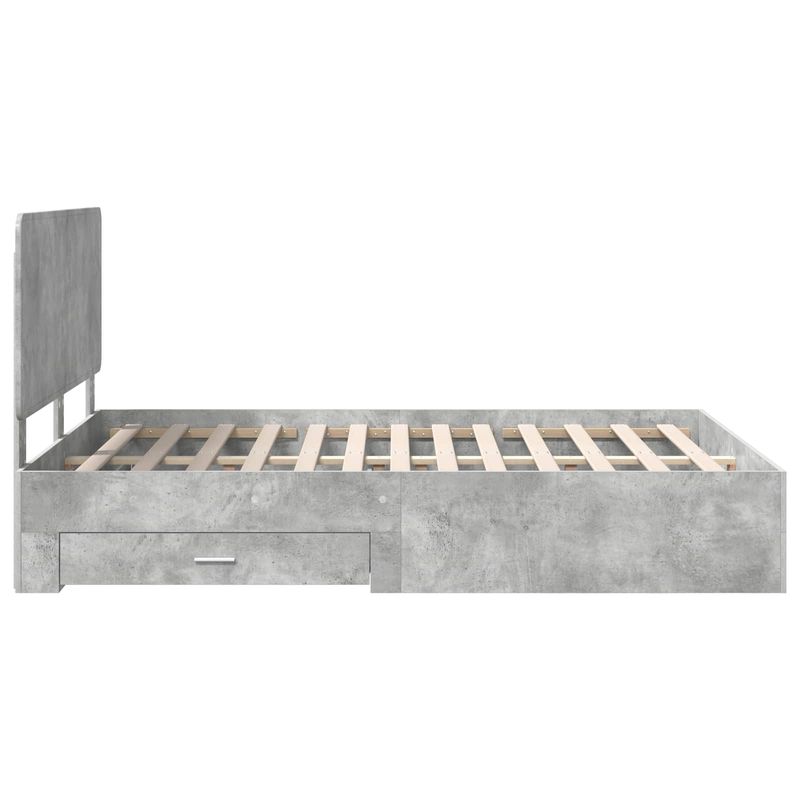 Casa si Gradina - Mobilier - Paturi si accesorii - Paturi - Cadru de pat cu sertar Gri din beton 160 x 200 cm Lemn compozit - Infinity.ro