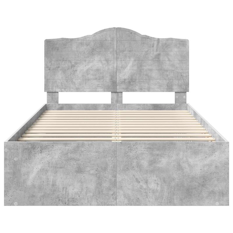 Casa si Gradina - Mobilier - Paturi si accesorii - Paturi - Cadru de pat cu headboard Beton 120 x 190 cm Lemn de pin masiv - Infinity.ro