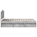 Casa si Gradina - Mobilier - Paturi si accesorii - Paturi - Cadru de pat cu headboard Beton 120 x 190 cm Lemn de pin masiv - Infinity.ro