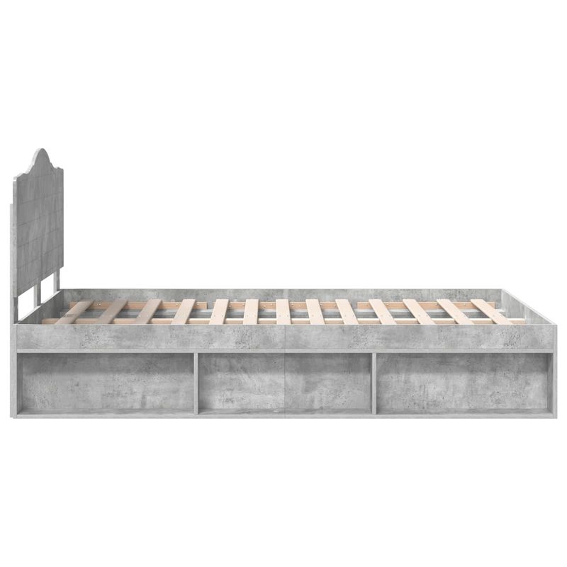 Casa si Gradina - Mobilier - Paturi si accesorii - Paturi - Cadru de pat cu headboard Beton 120 x 190 cm Lemn de pin masiv - Infinity.ro