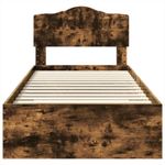 Casa si Gradina - Mobilier - Paturi si accesorii - Paturi - Cadru de pat cu sertar Stejar fumuriu 90 x 190 cm Lemn compozit - Infinity.ro