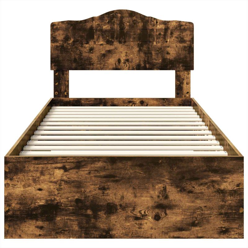 Casa si Gradina - Mobilier - Paturi si accesorii - Paturi - Cadru de pat cu sertar Stejar fumuriu 90 x 190 cm Lemn compozit - Infinity.ro