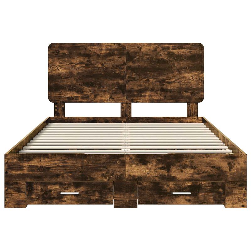 Casa si Gradina - Mobilier - Paturi si accesorii - Paturi - Cadru de pat Stejar fumuriu 150 x 200 cm Lemn compozit - Infinity.ro
